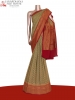 Double Contrast Handloom Banarasi Georgette Silk Saree